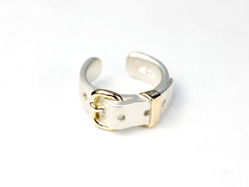 皮带耳扣 cute SV 4mm - 耳环/耳夹 - 纯银 银色