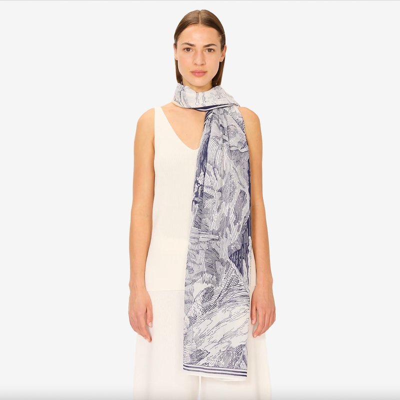 【INOUI EDITIONS】BALTHAZAR 纯棉围巾 / NAVY - 围巾/披肩 - 棉．麻 蓝色