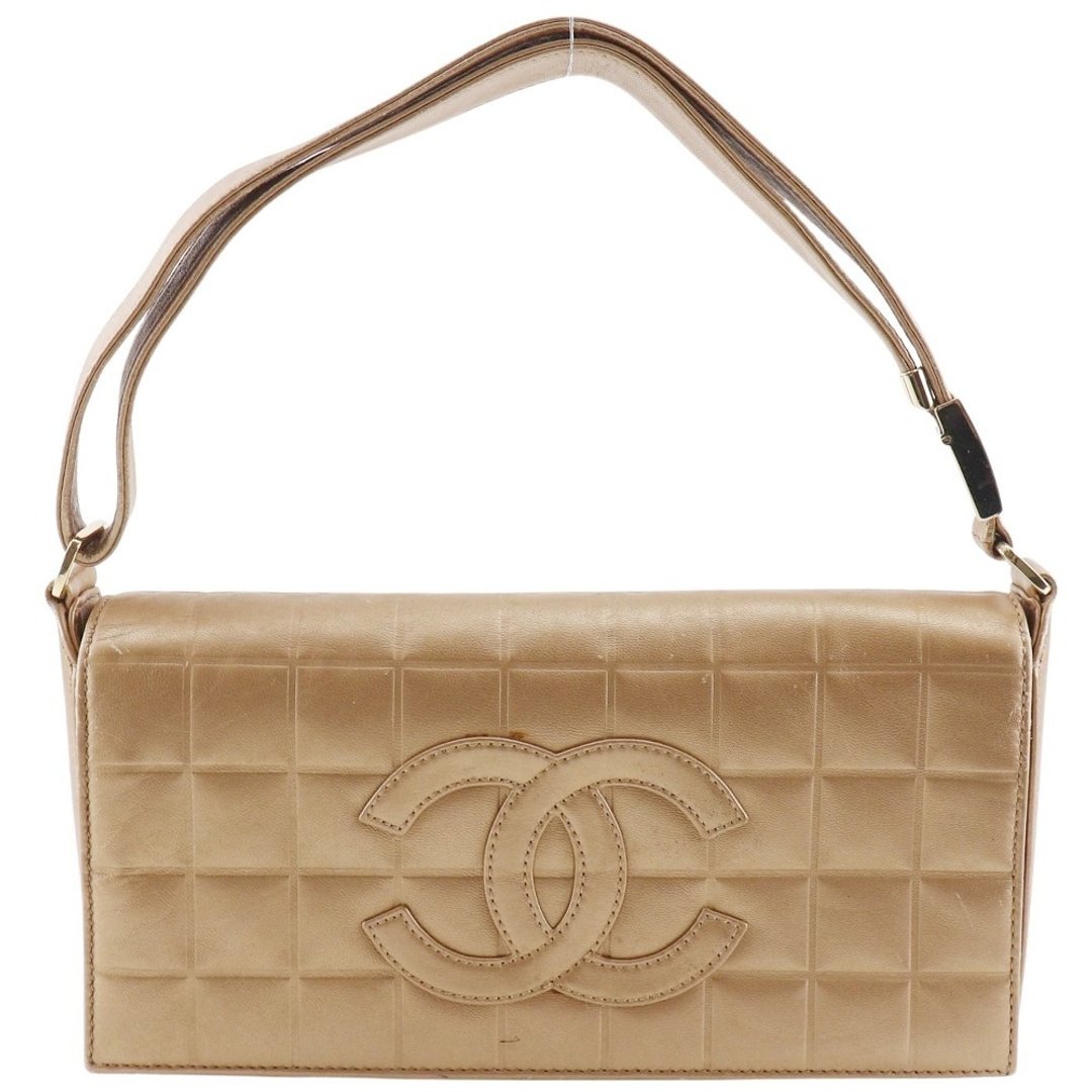 【日本直送】香奈儿 CHANEL 经典格纹 肩背包 COCO LOGO 羊皮 金色 女性【二手品】 - 侧背包/斜挎包 - 真皮 金色