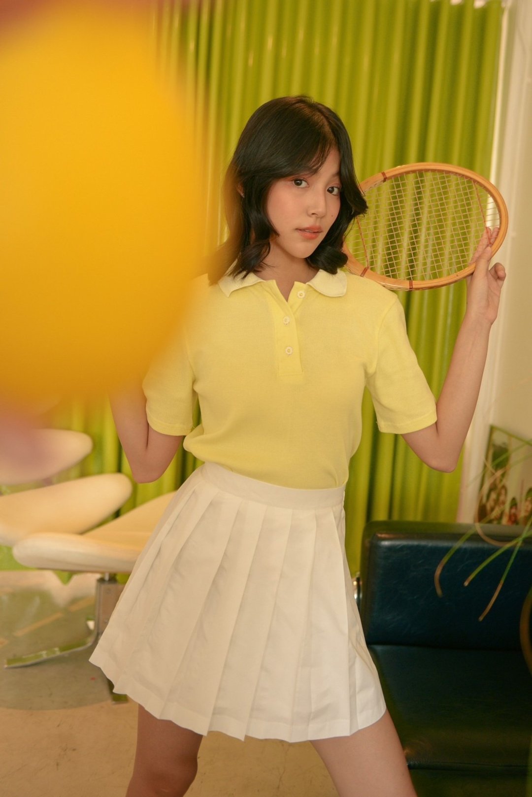 Highestjump 雏菊领 polo 衫 - 女装衬衫 - 棉 黄色