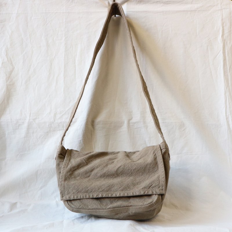 报童包 S【米色】(VC-5S) - 侧背包/斜挎包 - 棉．麻 卡其色