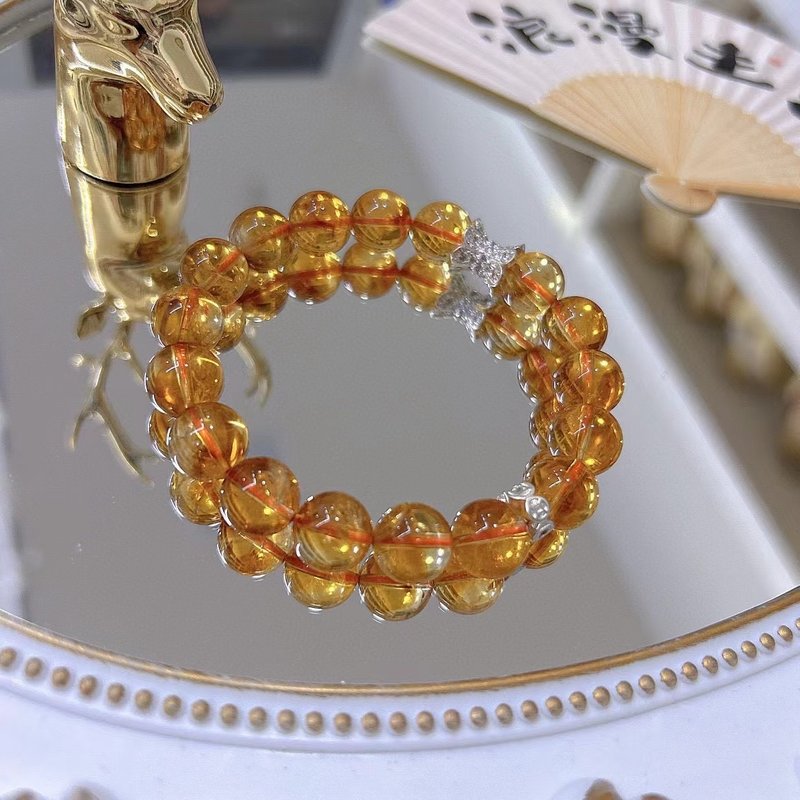 天然黄水晶黄阿塞手链  招财进宝 助学业旺事业  财富之石 - 手链/手环 - 水晶 
