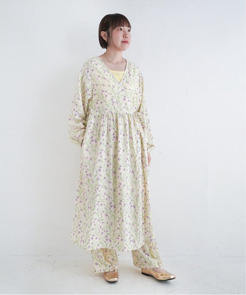 棉质 Khadi Cache-Coeur 洋装 支架/米色 - 洋装/连衣裙 - 棉．麻 卡其色