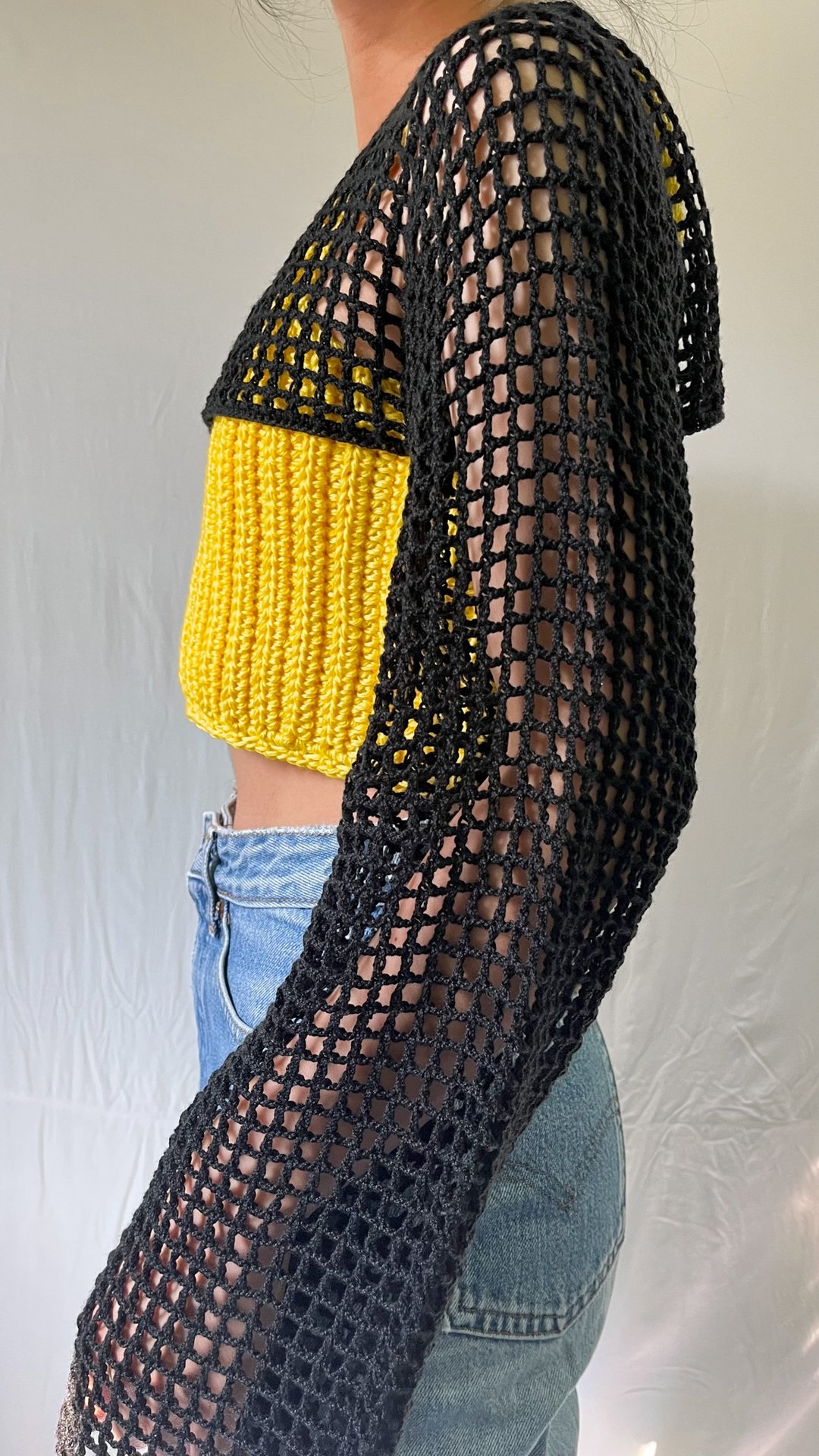 Crop Top ,Crochet ,y2k ,Net Top Long Sleeve - 女装上衣 - 其他材质 多色
