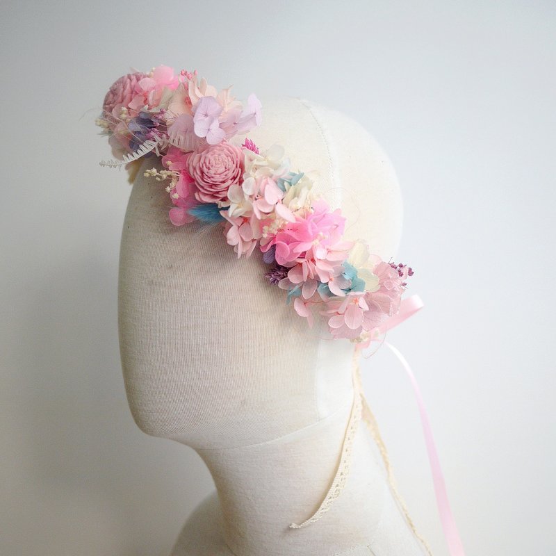 伊登花室 太阳玫瑰 不凋绣球 新娘头花 - 干燥花/捧花 - 植物．花 粉红色