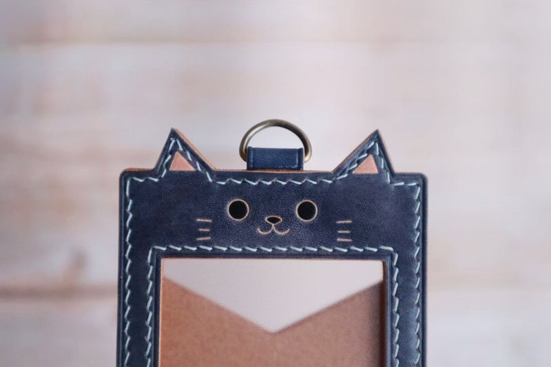 蓝猫 真皮证件卡包 识别证卡套 悠游卡卡套  证件套 - 证件套/卡套 - 真皮 蓝色