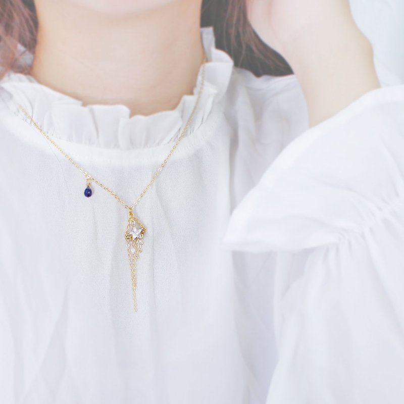 Giftest 18K镀金 / 救恩之光 星星基督教情人节项链圣经N60 - 项链 - 水晶 金色