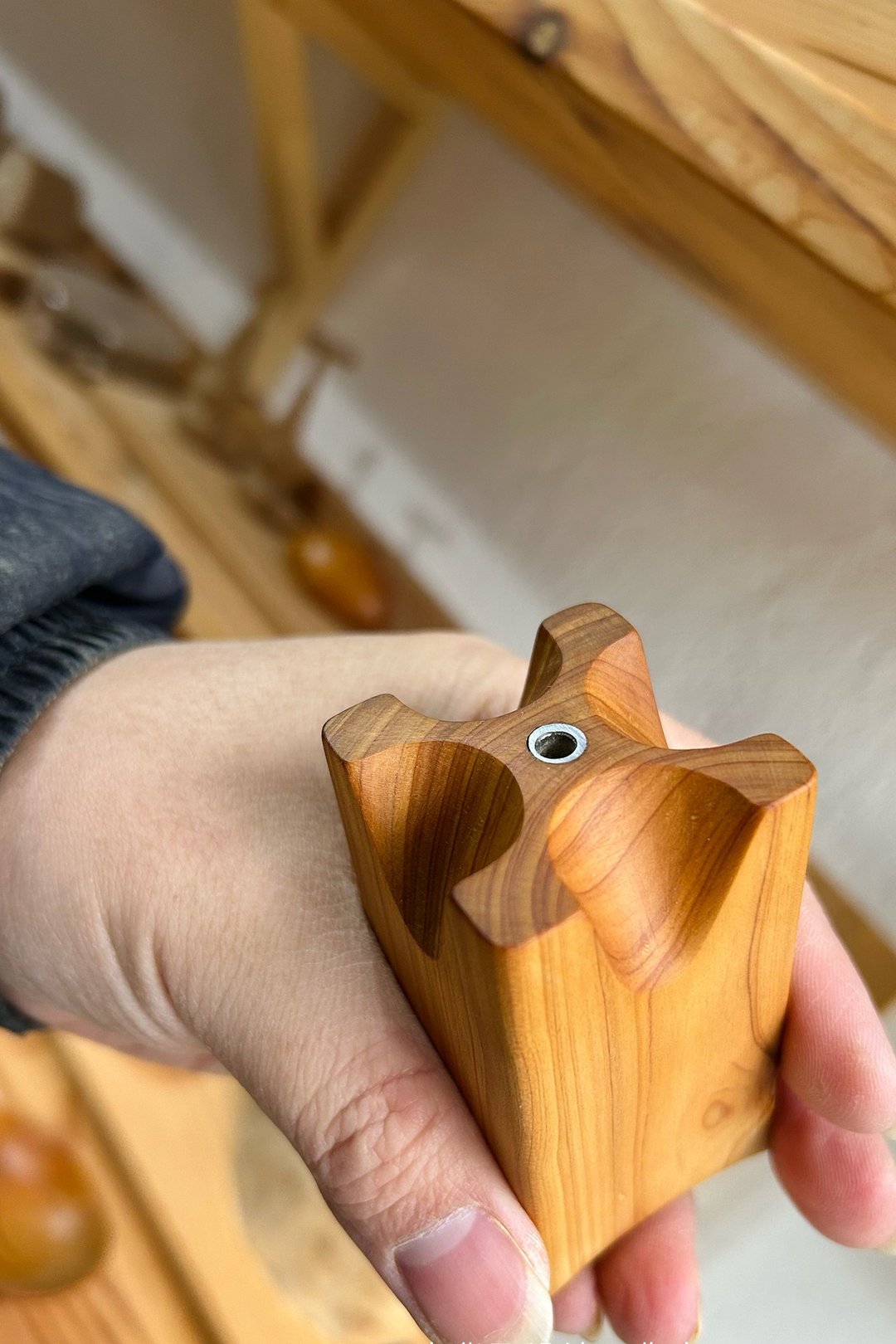 壹染指原创 手工木雕 | 老柏木 | 香插+多用木盘 | 一物一图 - 摆饰 - 木头 咖啡色