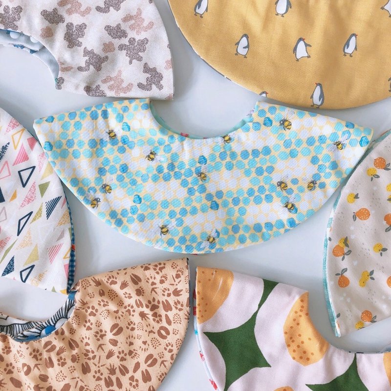 岛森家 / 围兜兜 / 双面 / 3入组 / 花色随机 - 围嘴/口水巾 - 棉．麻 多色