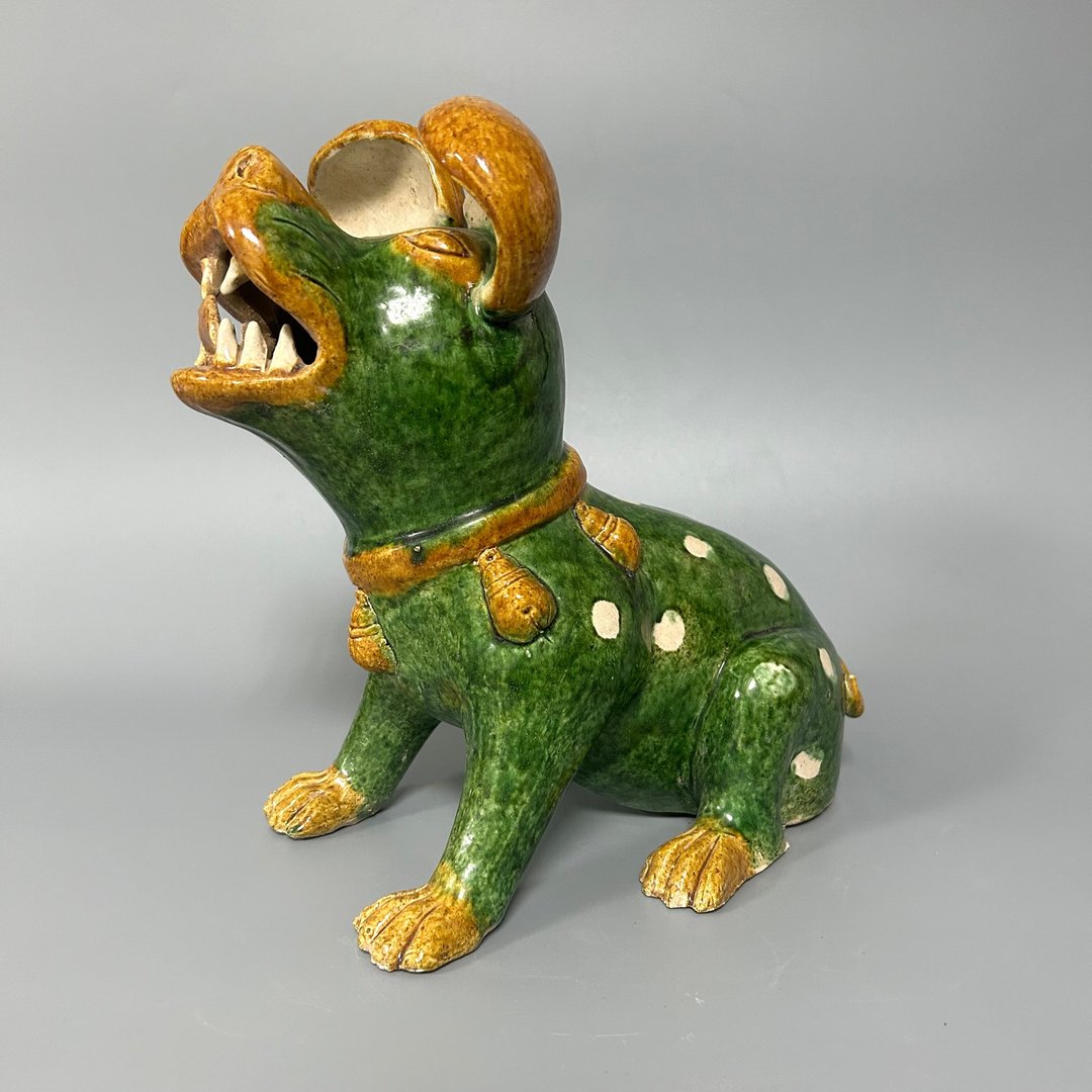 唐绿釉犬俑 - 摆饰 - 陶 卡其色