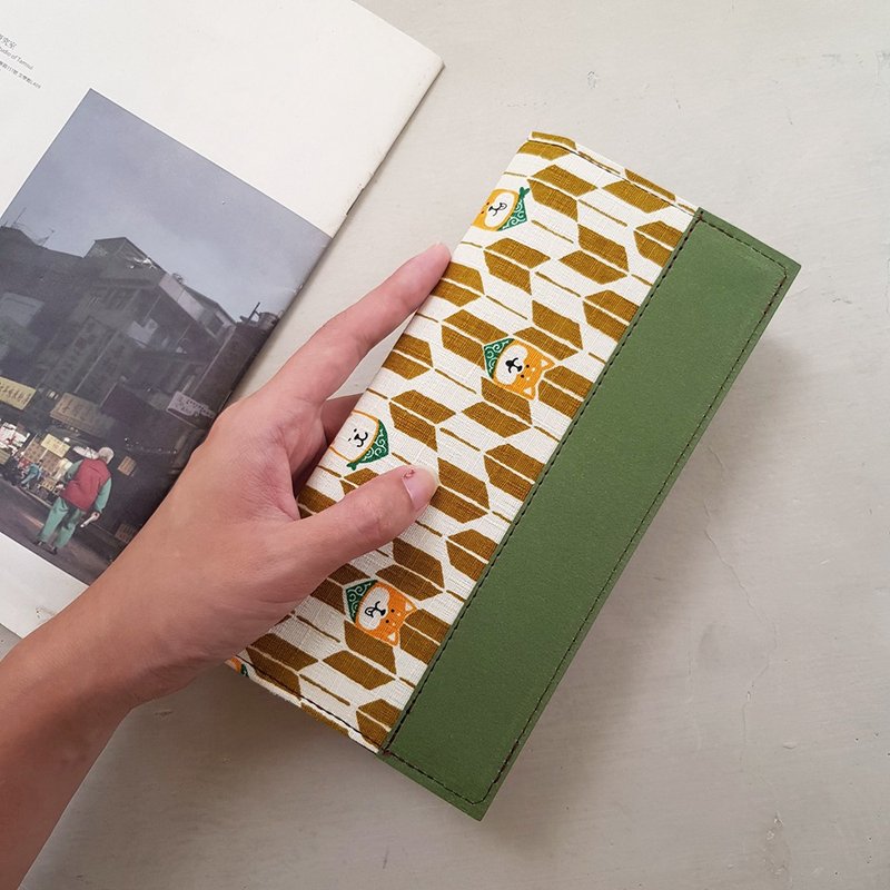 探头柴宝 水洗牛皮纸夹 长夹 钱包 - 皮夹/钱包 - 纸 绿色