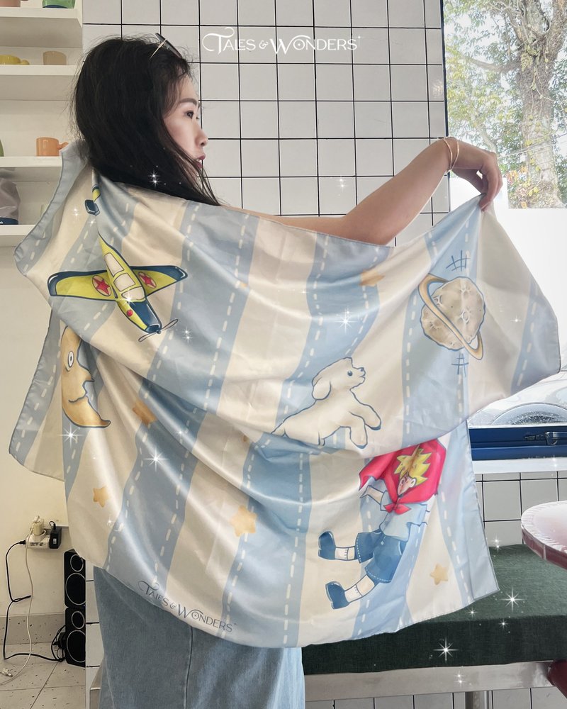 小王子 漫游织境 丝巾 - 丝巾 - 丝．绢 蓝色