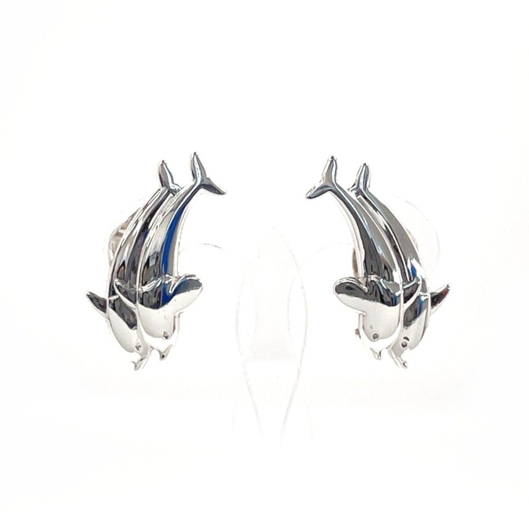 【日本直送 二手美品】Georg Jensen 乔治杰生 海豚造型耳环 Arne Malinowski 129 银 925 - 耳环/耳夹 - 纯银 银色