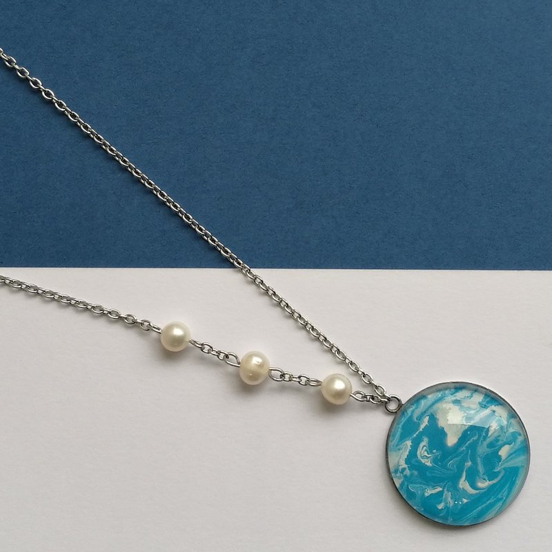CHEW 'N' GIAM | Hand Painted Necklace [Marble Series] - 项链 - 纸 