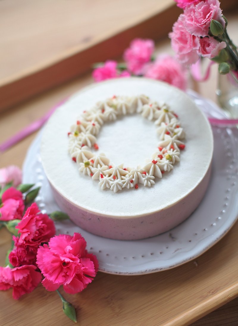 莓果花园慕斯旦糕 6寸 ⊛ handmade｜ vegan - 咸派/甜派 - 新鲜食材 