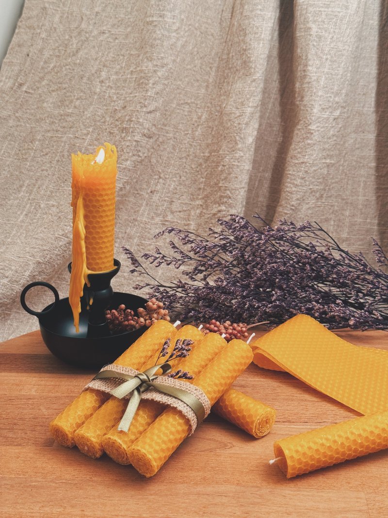 8020candle 天然蜂蜡蜡烛 买一送一 严选台湾小农天然杀菌 - 香薰/精油/线香 - 蜡 橘色