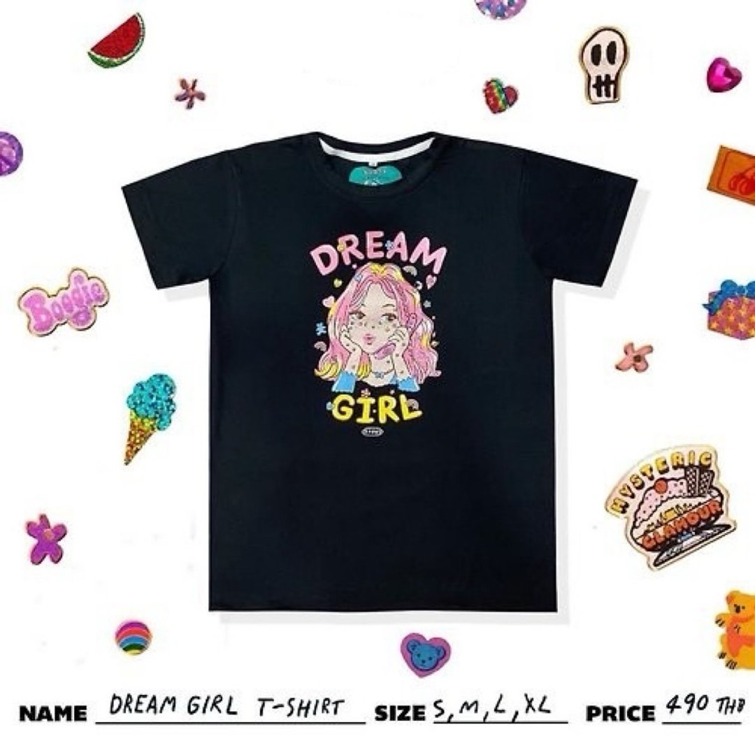 DREAM GIRL Tee - 女装 T 恤 - 棉 黑色