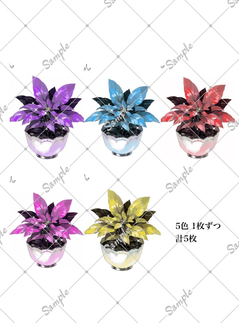 原创装饰贴纸5色 各1枚 共5枚 - 贴纸 - 纸 