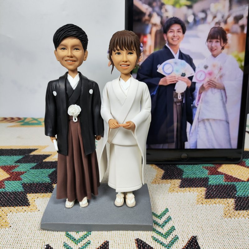 新婚 婚礼小物 结婚礼物订制 订制化 新郎新娘 人偶 公仔 似颜绘 - 玩偶/公仔 - 粘土 多色