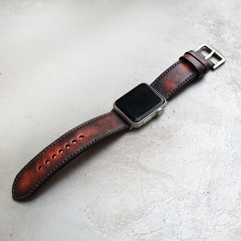 Vintage Apple Watch Band手工系列5系列4系列3系列2系列1 - 表带 - 真皮 咖啡色