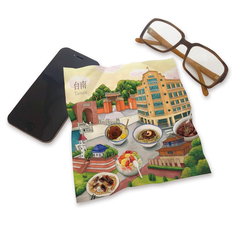 【布漾】印花万用布 印象台南 超细纤维=手机=平板=笔电=台湾特色 - 眼镜盒/眼镜布 - 其他材质 多色