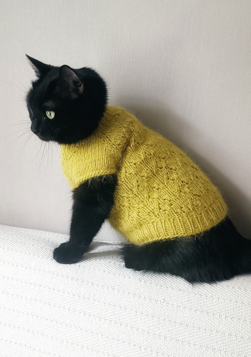 绒毛猫毛衣 宠物针织衣服 猫咪保暖毛衣 宠物服装 - 衣/帽 - 羊毛 