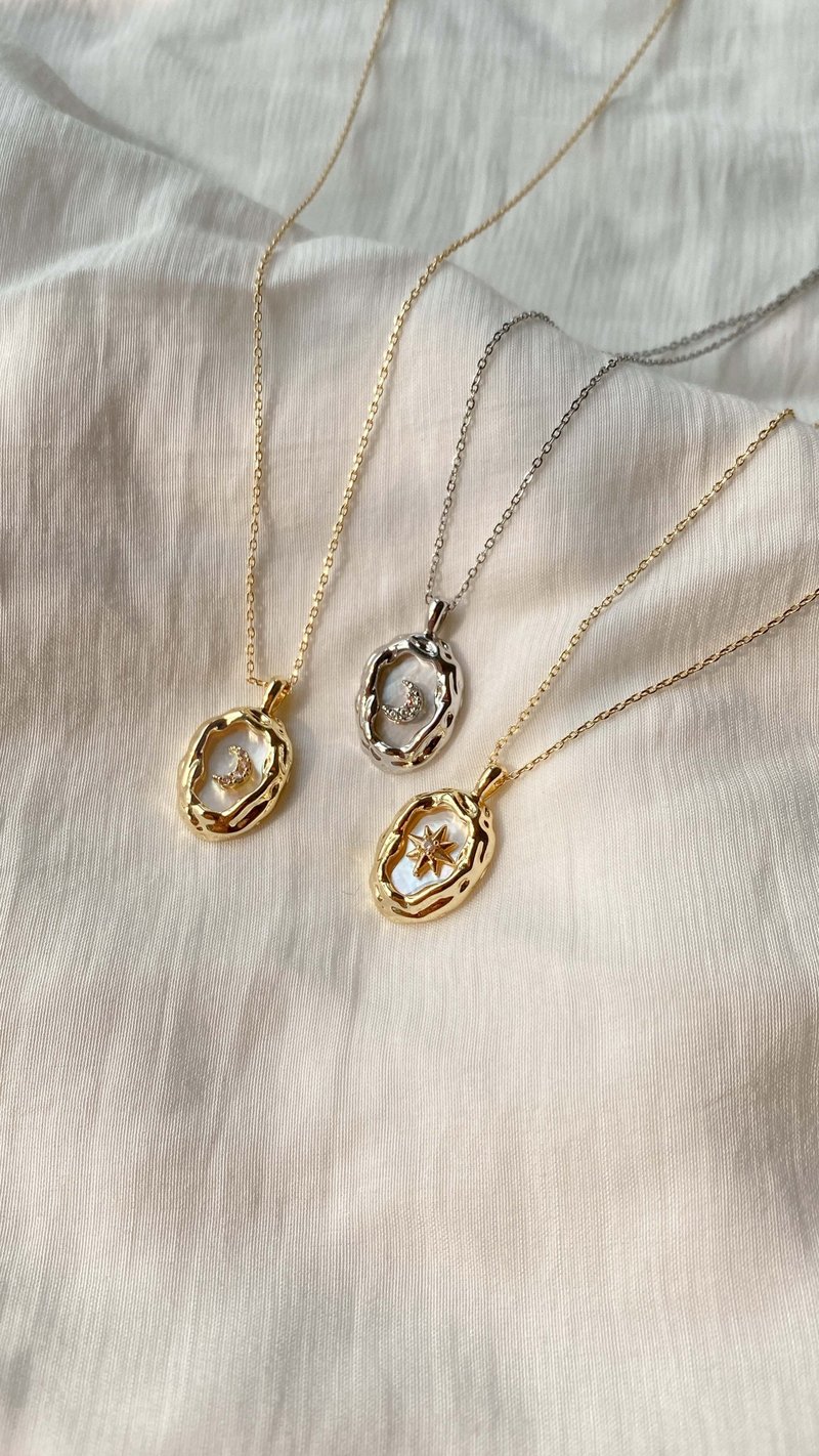 星光月亮贝母颈链 - 项链 - 其他材质 金色