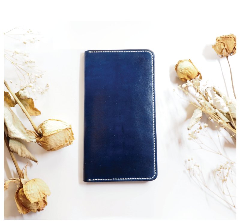 皮革长夹式卡片夹 名片夹 深蓝色 - 皮夹/钱包 - 真皮 蓝色