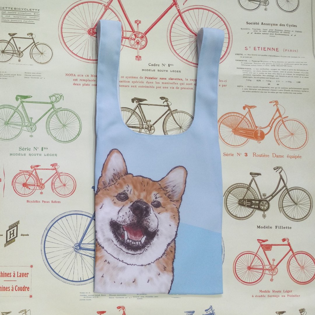 柴犬_背心提袋-狗狗素描系列~饮料手提袋 - 手提包/手提袋 - 聚酯纤维 