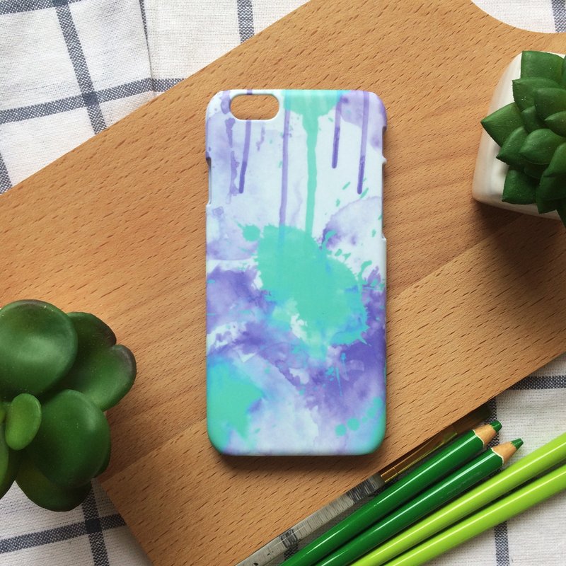 紫绿冷色系水彩喷墨//原创手机壳-    iPhone, Samsung, oppo - 手机壳/手机套 - 塑料 多色