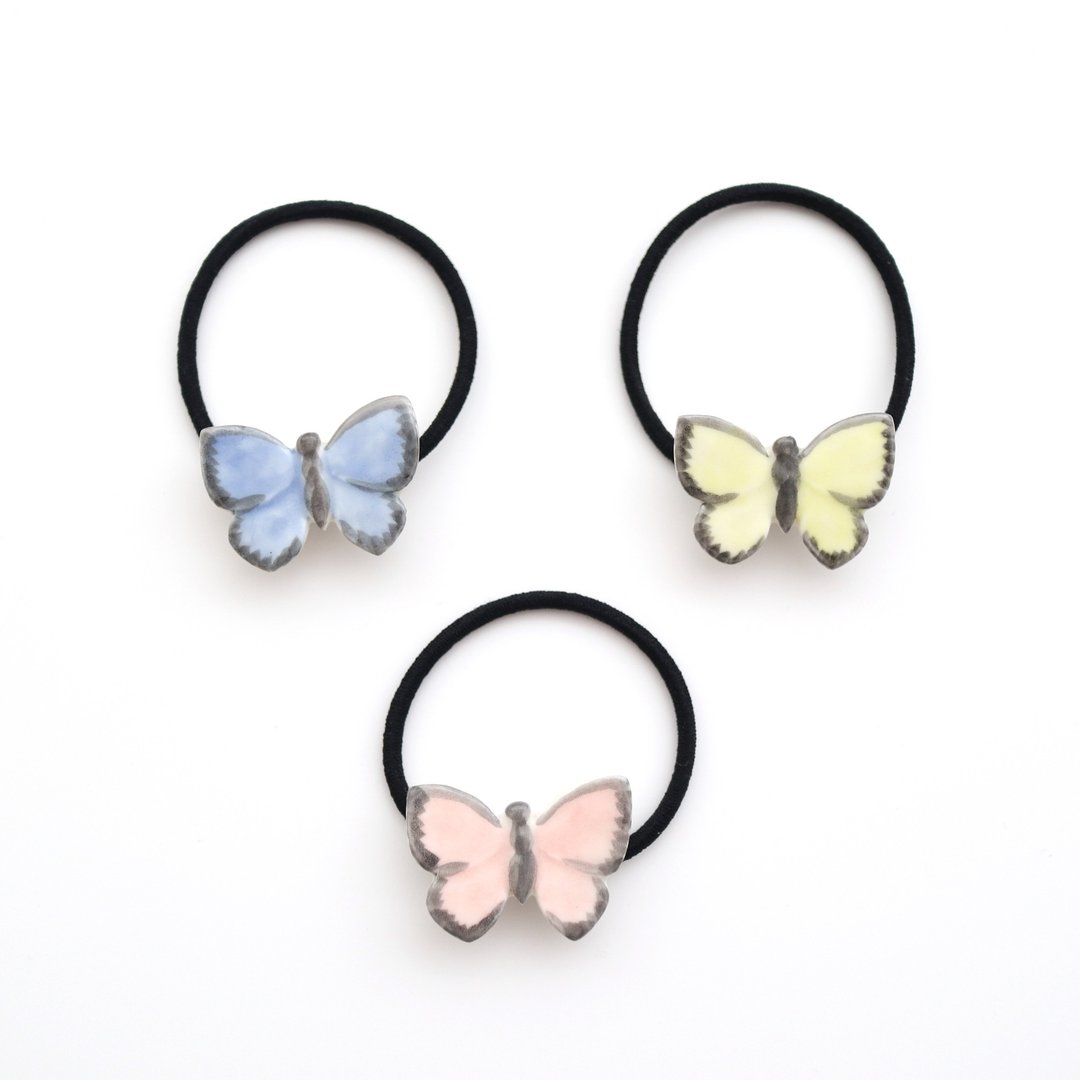 Butterfly hair tie - 发饰 - 瓷 蓝色
