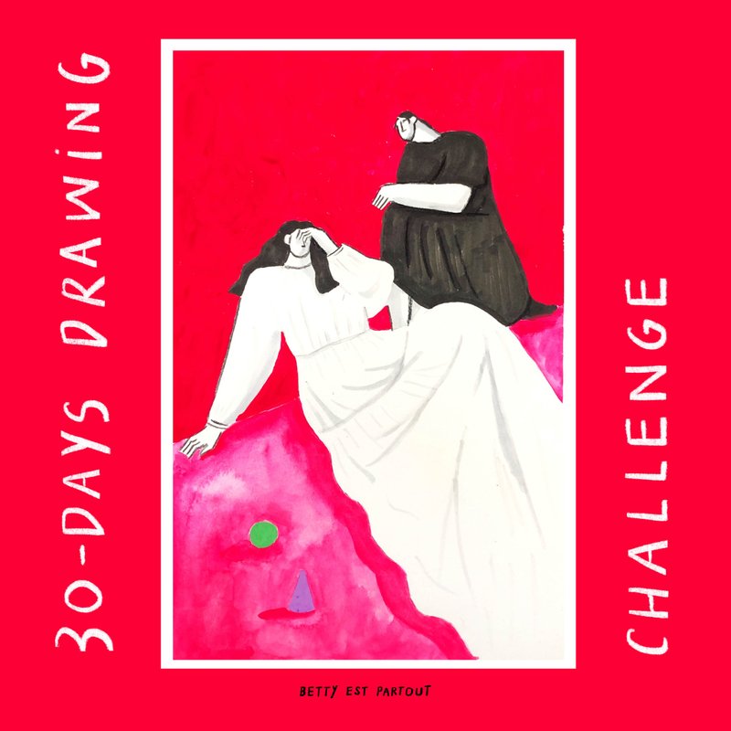 居家时尚女子睡衣派对独家手绘画作/居家摆饰 - 海报/装饰画/版画 - 纸 白色