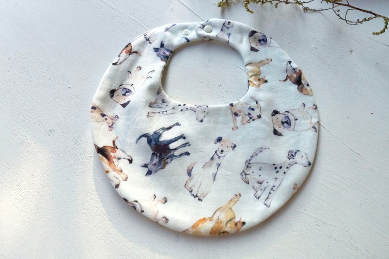 狗狗印花有机棉圆兜/ 原创印花 - 围嘴/口水巾 - 棉．麻 