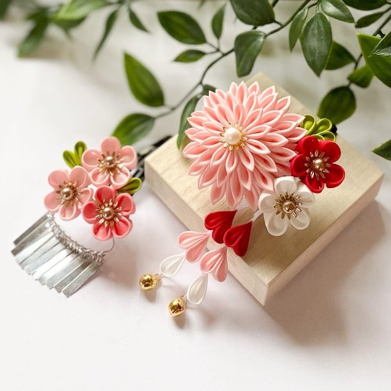 Shichigosan Hair ornament for 3 years old (Sakura) Kanzashi New Japanese hair graduation ceremony Graduation ceremony Entrance ceremony Entrance ceremony Knob work - 发饰 - 棉 