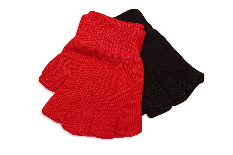 ◇小手心◇520紧握双手冬季保暖防寒半指手套(红黑双人组) - 手套 - 其他材质 红色