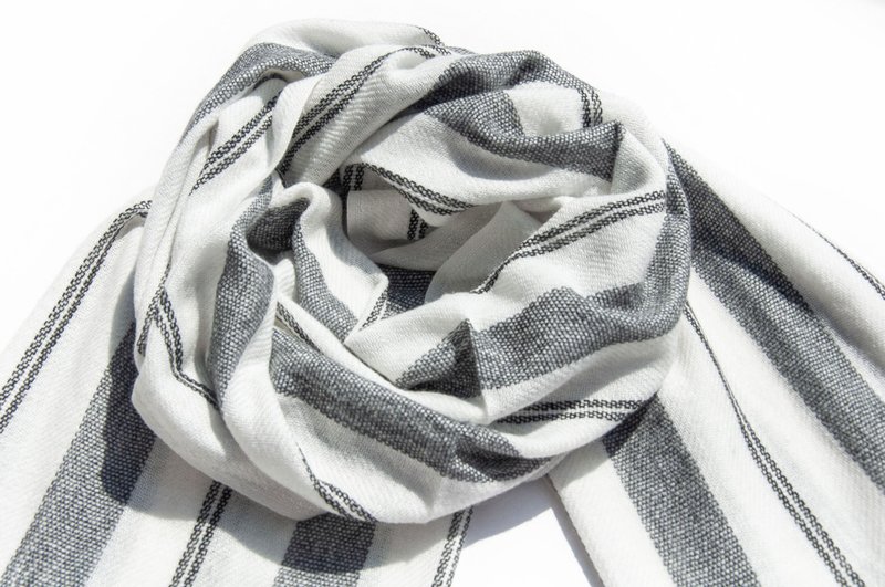 喀什米尔Cashmere 针织围巾 纯羊毛围巾 手织围巾 编织围巾-北欧 - 围巾/披肩 - 羊毛 灰色