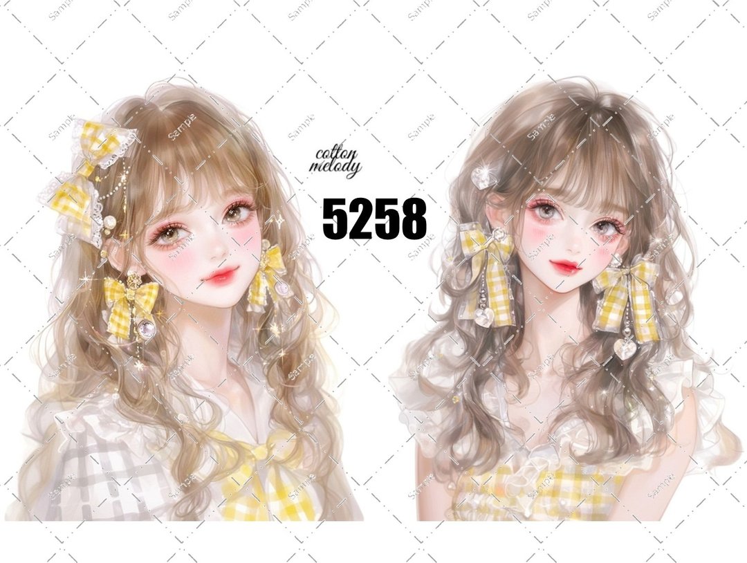 original sticker no.5258 人物贴纸 原创贴纸 原创人物贴纸 装饰贴纸 cotton melody - 贴纸 - 纸 