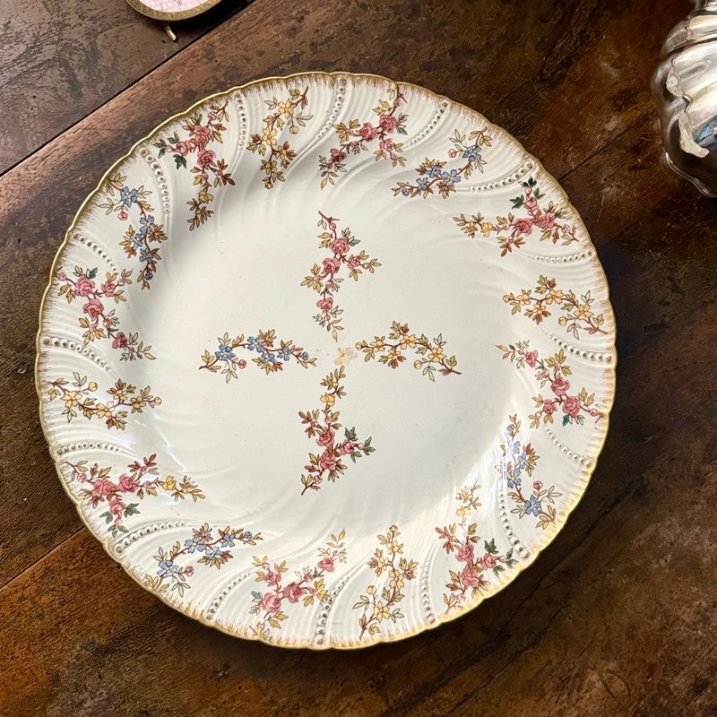 50667- 绝美稀有法国古董Sarreguemines LOUIS XV路易15系列31cm - 盘子/餐盘/盘架 - 瓷 