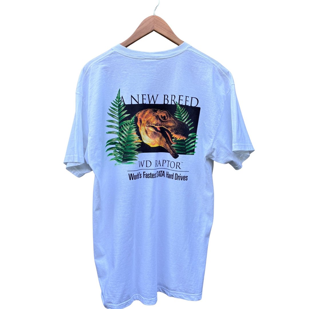 Vintage 00s western Digital New Breed WD Raptor Fast SATA Hard drive T Shirt - 男装上衣/T 恤 - 棉 白色