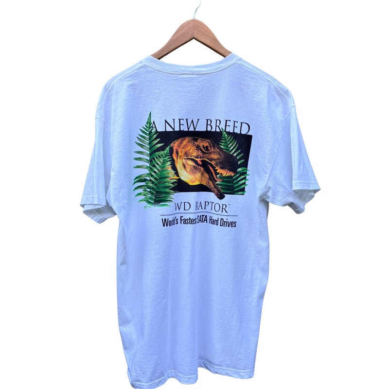 Vintage 00s western Digital New Breed WD Raptor Fast SATA Hard drive T Shirt - 男装上衣/T 恤 - 棉．麻 白色