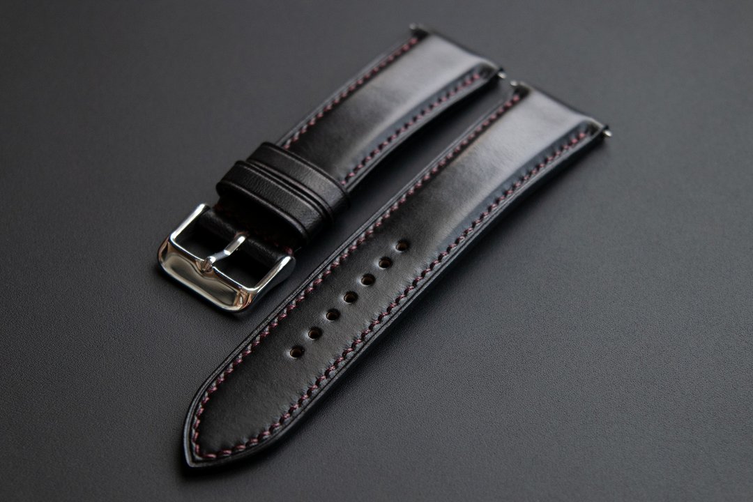 Horween 黑色 Chromexcel 皮革表带 (MTO) - 表带 - 真皮 黑色