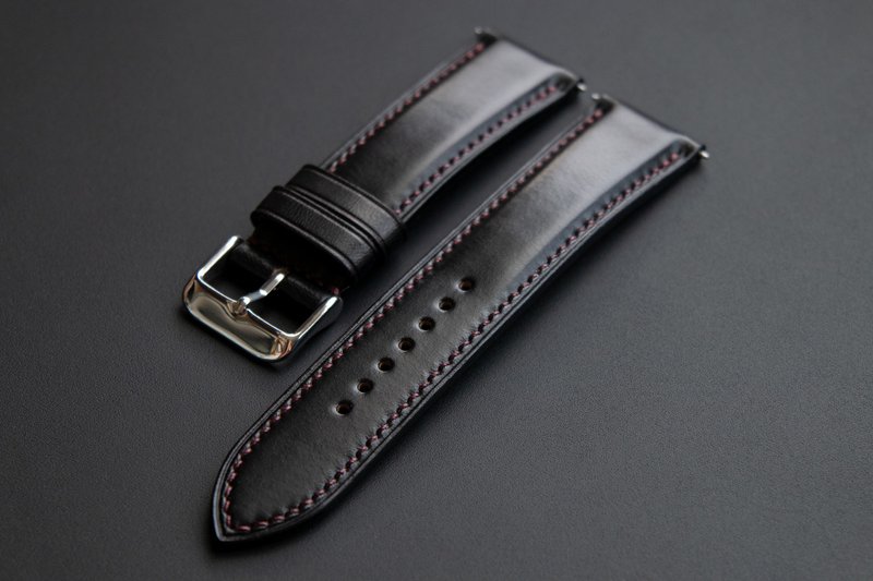 Horween 黑色 Chromexcel 皮革表带 (MTO) - 表带 - 真皮 黑色
