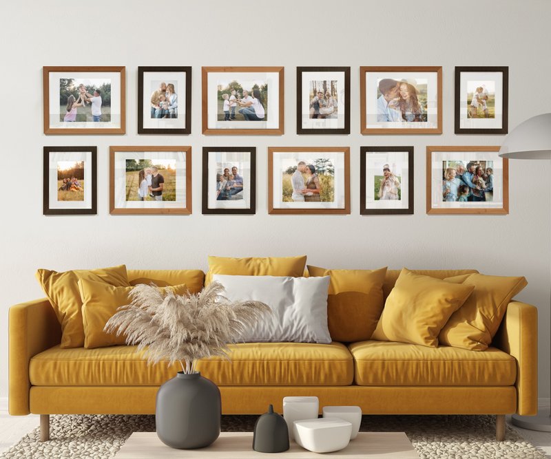 相框套装构造器定制化照片拼贴乡村画廊墙框 - 画框/相框 - 木头 多色