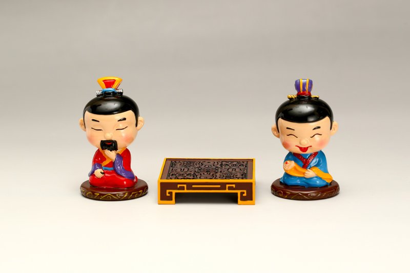 河北博物院 | 六博棋盘系列 Q版摆件 人偶棋盘套装 - 玩偶/公仔 - 树脂 