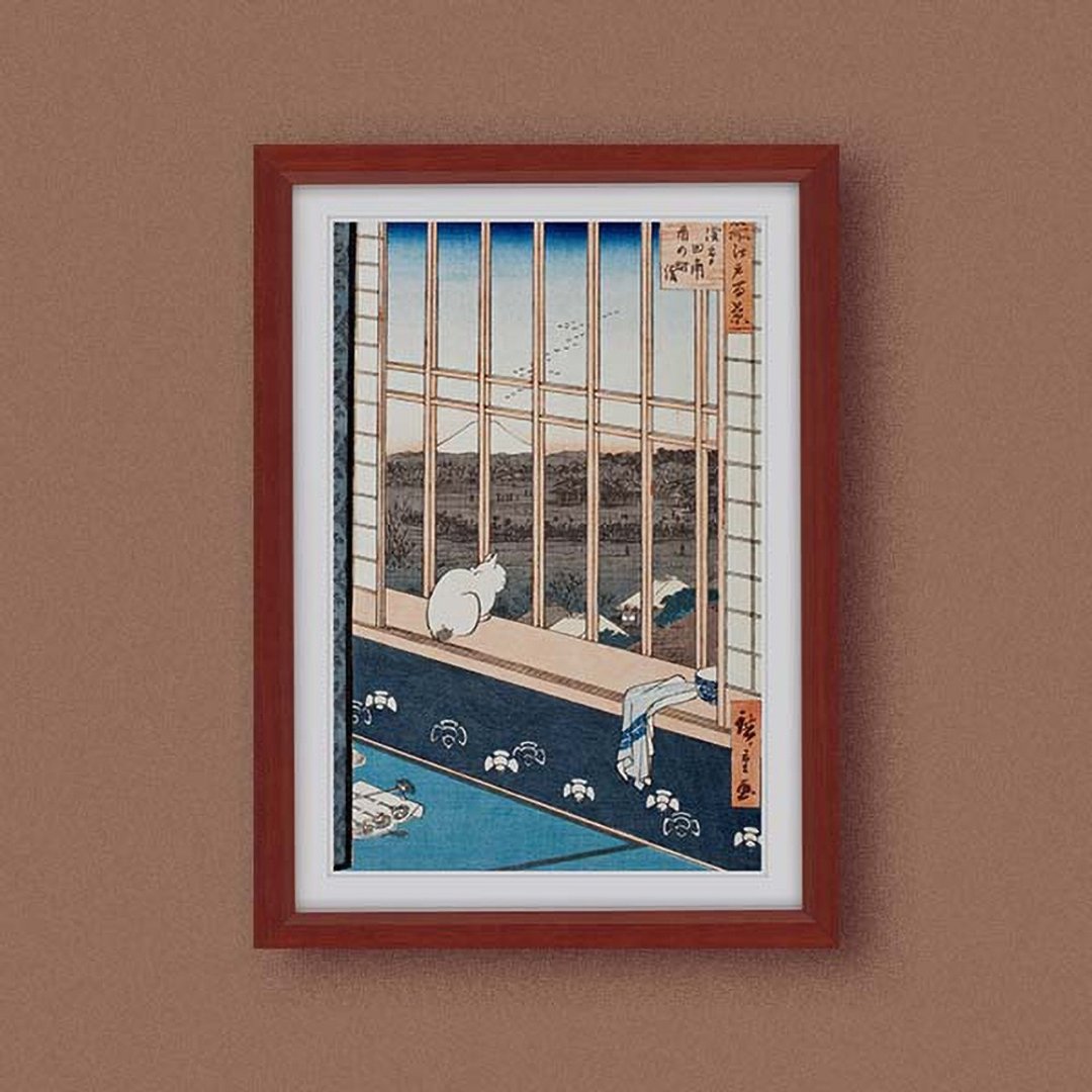 【艺术框画・Framed Art】歌川广重・浅草田甫酉之町诣 - 海报/装饰画/版画 - 纸 粉红色