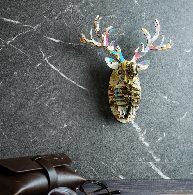 Adonis公鹿 DIY手作 3D居家挂饰  邮票拼贴 小型 - 墙贴/壁贴 - 纸 多色