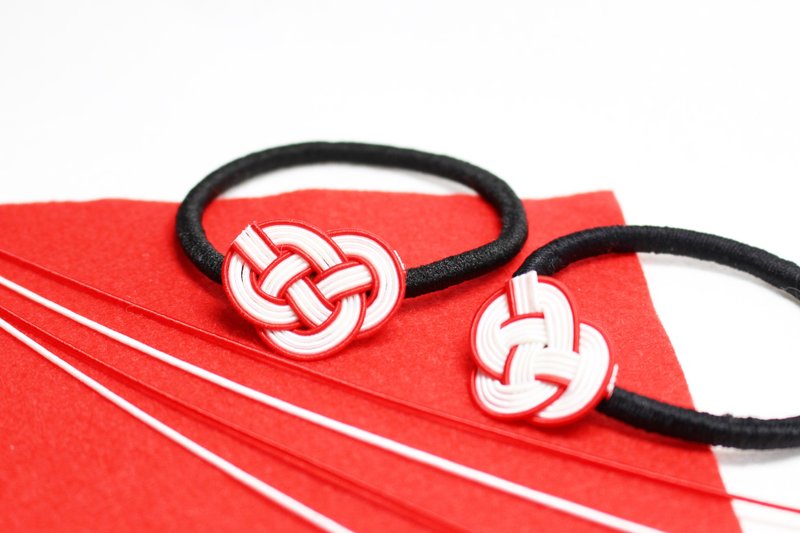 japanese style pierce hair accessory / mizuhiki / japan - 发饰 - 丝．绢 红色