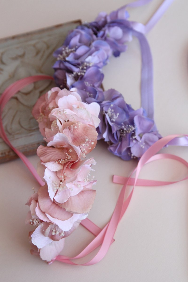 小花童  头饰 小花环 花童 花环 生日派对头饰 花环 丝花花环 - 发饰 - 丝．绢 粉红色