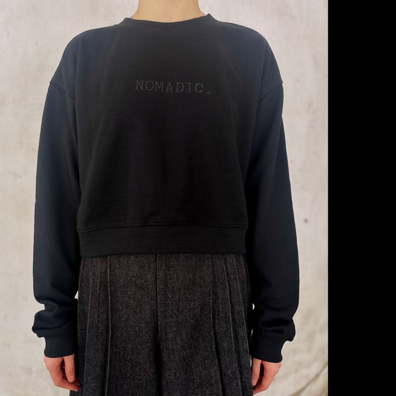 行走刺绣衞衣 - 其他 - 其他人造纤维 黑色