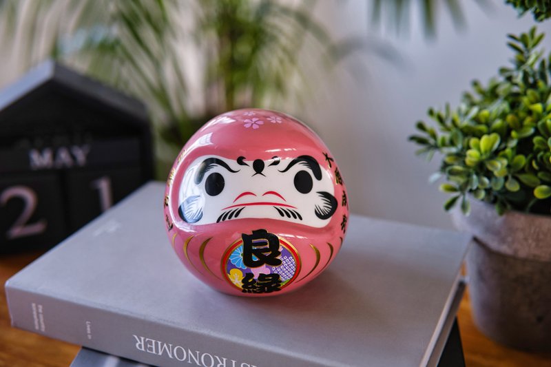 保庇BOBEE 日本工艺好运陶瓷达摩存钱罐 - 粉色良缘 - 储蓄罐 - 陶 粉红色